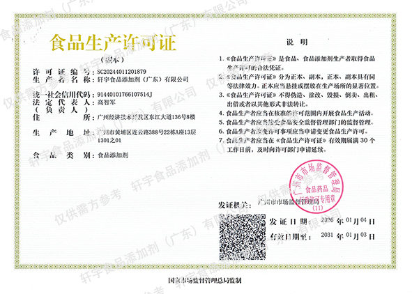 Food Production Permit